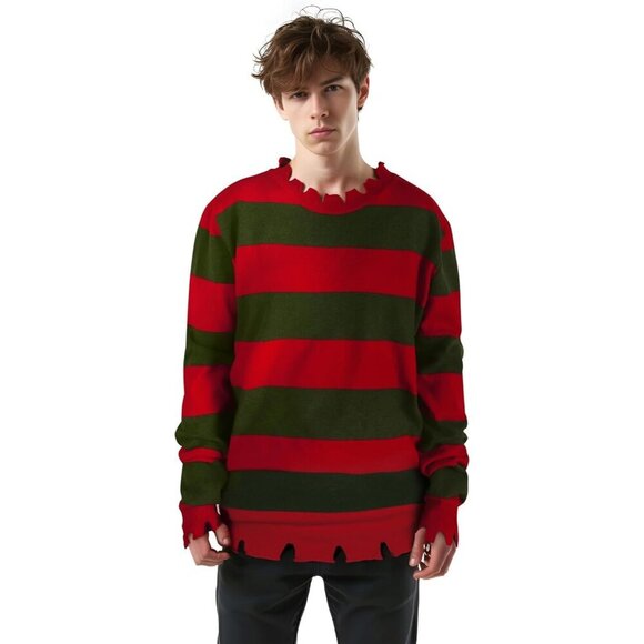 Other - Adult Horror Sweater Costume Red Green Distressed Edges for Halloween